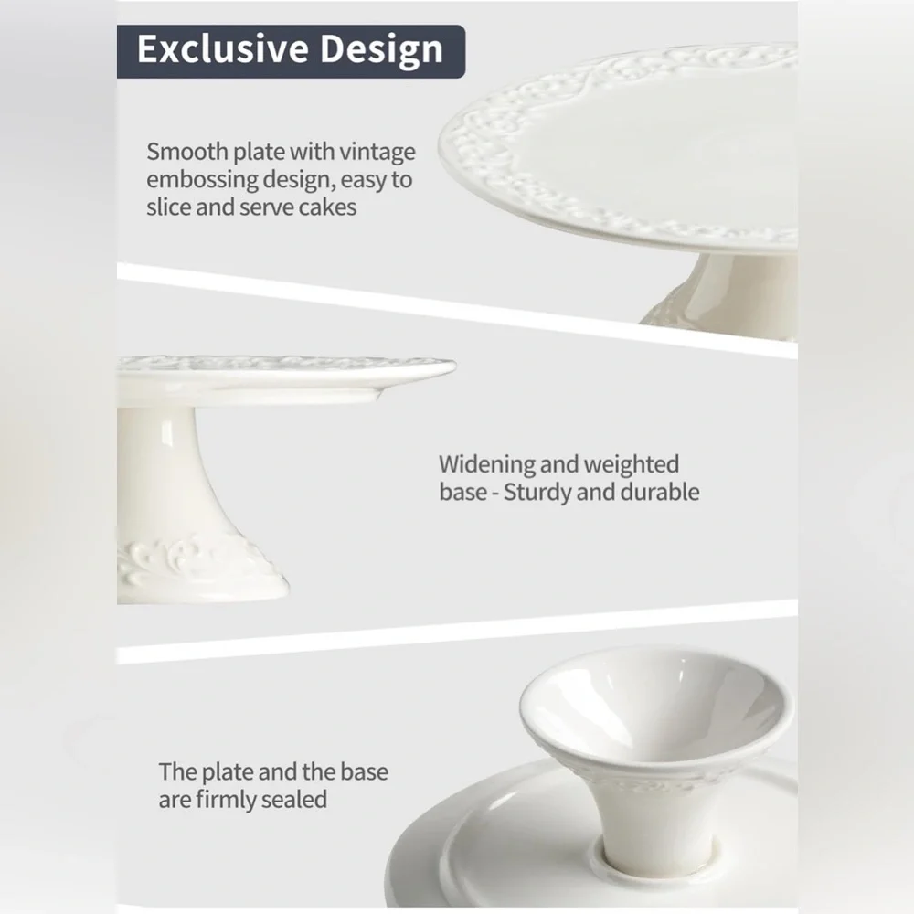 New 8 Inch Porcelain Cake Stand Plate